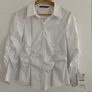 Zara Ruched Dress Shirt